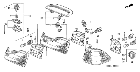 2002 accord EX(UL LEATHER) 4 DOOR 4AT TAILLIGHT diagram 2002 accord EX(UL LEATHER) 4 DOOR 4AT TAILLIGHT diagram