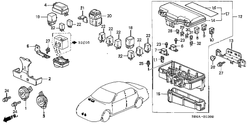 2002 accord LX(UL) 4 DOOR 5MT CONTROL UNIT (ENGINE ROOM) diagram 2002 accord LX(UL) 4 DOOR 5MT CONTROL UNIT (ENGINE ROOM) diagram