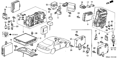 2002 accord EX(SUL) 4 DOOR 4AT CONTROL UNIT (CABIN) diagram 2002 accord EX(SUL) 4 DOOR 4AT CONTROL UNIT (CABIN) diagram