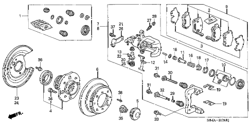 2002 accord EX 4 DOOR 5MT REAR BRAKE (DISK) diagram 2002 accord EX 4 DOOR 5MT REAR BRAKE (DISK) diagram