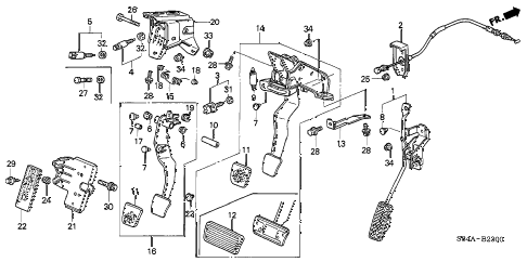 2002 accord EX(UL LEATHER) 4 DOOR 5MT PEDAL diagram 2002 accord EX(UL LEATHER) 4 DOOR 5MT PEDAL diagram