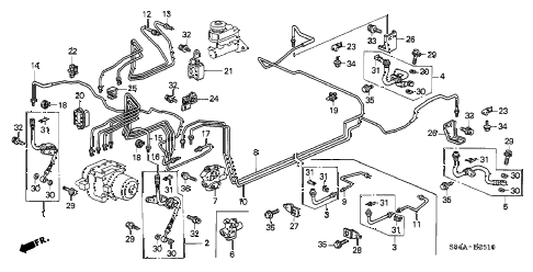 2002 accord LX(UL ABS SIDE SR 4 DOOR 4AT BRAKE LINES (ABS) diagram 2002 accord LX(UL ABS SIDE SR 4 DOOR 4AT BRAKE LINES (ABS) diagram