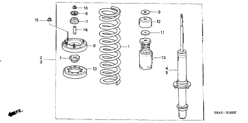 2002 accord EX(LEATHER) 4 DOOR 5MT FRONT SHOCK ABSORBER diagram 2002 accord EX(LEATHER) 4 DOOR 5MT FRONT SHOCK ABSORBER diagram
