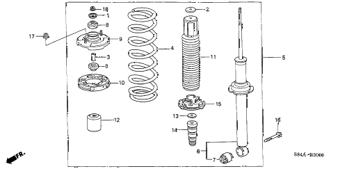 2002 accord SE(UL SIDE SRS) 4 DOOR 4AT REAR SHOCK ABSORBER diagram 2002 accord SE(UL SIDE SRS) 4 DOOR 4AT REAR SHOCK ABSORBER diagram