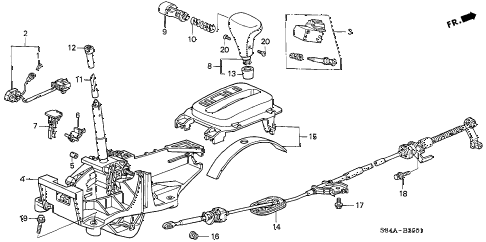 2002 accord DX 4 DOOR 4AT SELECT LEVER (2) diagram 2002 accord DX 4 DOOR 4AT SELECT LEVER (2) diagram