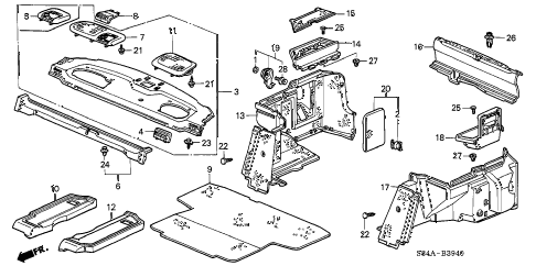 2002 accord SE(UL) 4 DOOR 4AT REAR TRAY - SIDE LINING diagram 2002 accord SE(UL) 4 DOOR 4AT REAR TRAY - SIDE LINING diagram