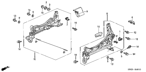 2002 accord LX(UL ABS) 4 DOOR 4AT FRONT SEAT COMPONENTS (L.) (MANUAL SEAT) diagram 2002 accord LX(UL ABS) 4 DOOR 4AT FRONT SEAT COMPONENTS (L.) (MANUAL SEAT) diagram