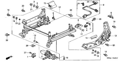 2002 accord SE(SIDE SRS) 4 DOOR 4AT FRONT SEAT COMPONENTS (L.) (POWER HEIGHT) diagram 2002 accord SE(SIDE SRS) 4 DOOR 4AT FRONT SEAT COMPONENTS (L.) (POWER HEIGHT) diagram