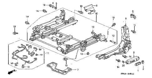 2002 accord EX(LEATHER) 4 DOOR 4AT FRONT SEAT COMPONENTS (L.) (FULL POWER SEAT) diagram 2002 accord EX(LEATHER) 4 DOOR 4AT FRONT SEAT COMPONENTS (L.) (FULL POWER SEAT) diagram