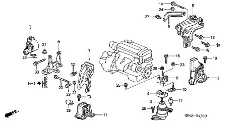 2002 accord EX(UL) 4 DOOR 5MT ENGINE MOUNTS (MT) diagram 2002 accord EX(UL) 4 DOOR 5MT ENGINE MOUNTS (MT) diagram