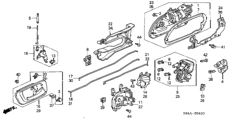 2002 accord LX(SIDE SRS) 4 DOOR 5MT REAR DOOR LOCKS diagram 2002 accord LX(SIDE SRS) 4 DOOR 5MT REAR DOOR LOCKS diagram