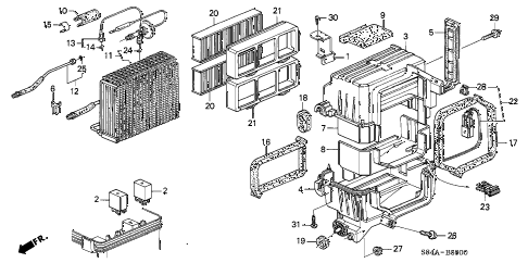 2002 accord LX 4 DOOR 4AT A/C COOLING UNIT diagram 2002 accord LX 4 DOOR 4AT A/C COOLING UNIT diagram