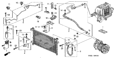 2002 accord LX(UL SIDE SRS) 4 DOOR 4AT A/C HOSES - PIPES diagram 2002 accord LX(UL SIDE SRS) 4 DOOR 4AT A/C HOSES - PIPES diagram