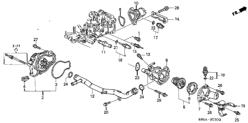 2002 accord LX(SIDE SRS) 4 DOOR 5MT WATER PUMP - SENSOR diagram 2002 accord LX(SIDE SRS) 4 DOOR 5MT WATER PUMP - SENSOR diagram