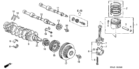 2002 accord EX 4 DOOR 5MT CRANKSHAFT - PISTON diagram 2002 accord EX 4 DOOR 5MT CRANKSHAFT - PISTON diagram