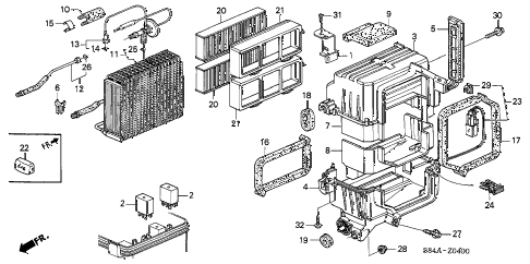 2002 accord DX 4 DOOR 5MT A/C COOLING UNIT diagram 2002 accord DX 4 DOOR 5MT A/C COOLING UNIT diagram