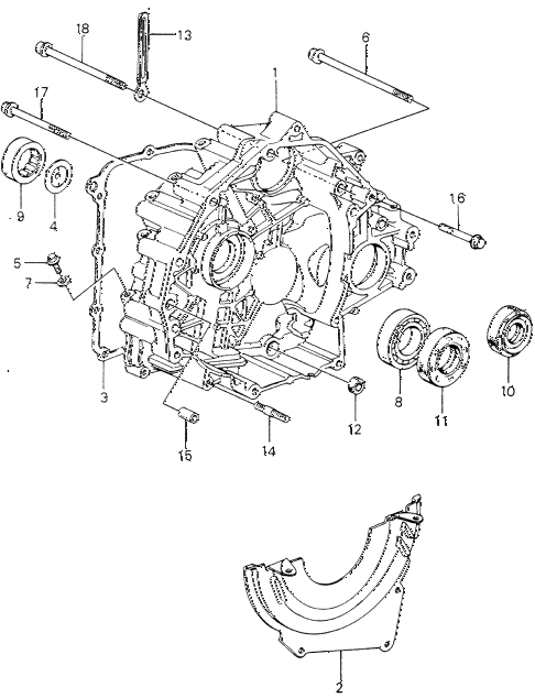 1981 civic **(1300) 3 DOOR HMT HMT TORQUE CONVERTER HOUSING (2) diagram 1981 civic **(1300) 3 DOOR HMT HMT TORQUE CONVERTER HOUSING (2) diagram