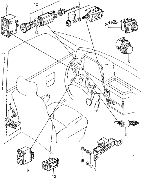 1981 civic **(1300) 3 DOOR HMT DASHBOARD SWITCHES diagram 1981 civic **(1300) 3 DOOR HMT DASHBOARD SWITCHES diagram
