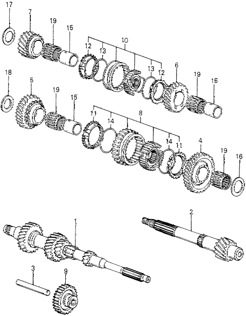 1980 civic **(1300) 3 DOOR 4MT 4MT TRANSMISSION GEARS (1) diagram 1980 civic **(1300) 3 DOOR 4MT 4MT TRANSMISSION GEARS (1) diagram