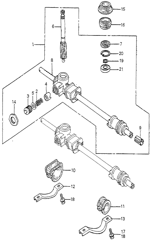 1982 accord DX 3 DOOR 5MT STEERING GEAR BOX (1) diagram 1982 accord DX 3 DOOR 5MT STEERING GEAR BOX (1) diagram