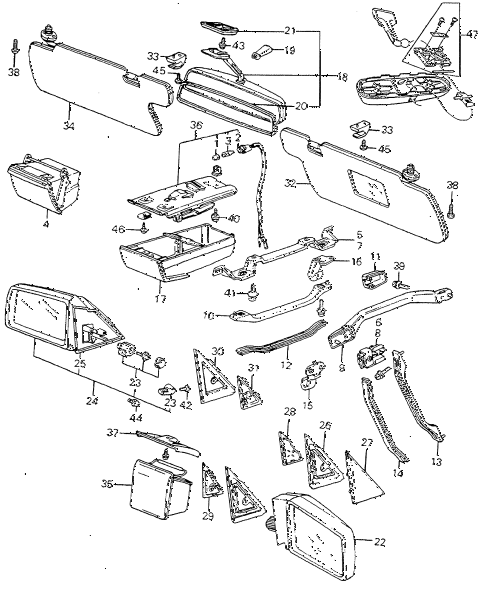 1983 accord LX 3 DOOR HMT INTERIOR ACCESSORIES - DOOR MIRROR diagram 1983 accord LX 3 DOOR HMT INTERIOR ACCESSORIES - DOOR MIRROR diagram