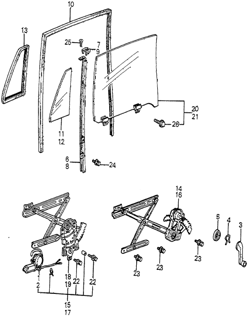 1983 accord SE 4 DOOR HMT REAR DOOR WINDOWS 4DR diagram 1983 accord SE 4 DOOR HMT REAR DOOR WINDOWS 4DR diagram