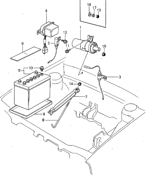 1983 civic **(1500) 4 DOOR HMT IGNITION COIL - BATTERY diagram 1983 civic **(1500) 4 DOOR HMT IGNITION COIL - BATTERY diagram