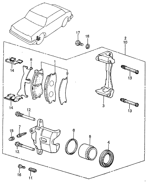 1981 civic **(1500) 4 DOOR 5MT FRONT BRAKE diagram 1981 civic **(1500) 4 DOOR 5MT FRONT BRAKE diagram