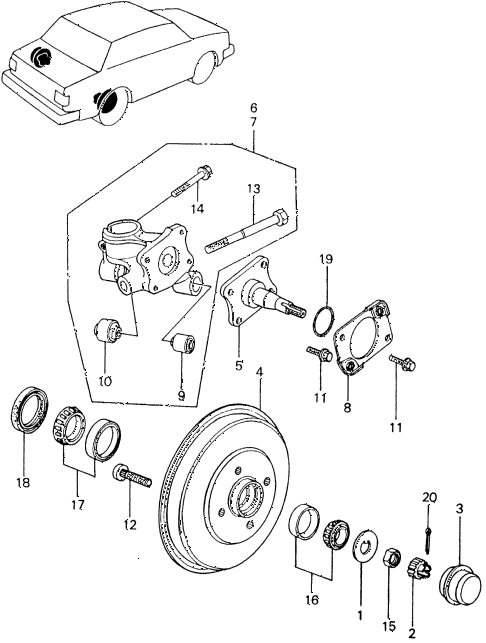1983 civic **(1500) 4 DOOR HMT REAR BRAKE DRUM diagram 1983 civic **(1500) 4 DOOR HMT REAR BRAKE DRUM diagram
