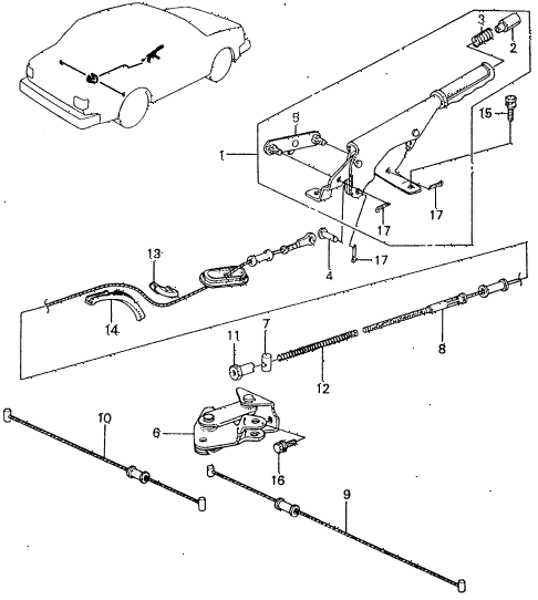 1983 civic **(1500) 4 DOOR 5MT PARKING BRAKE diagram 1983 civic **(1500) 4 DOOR 5MT PARKING BRAKE diagram