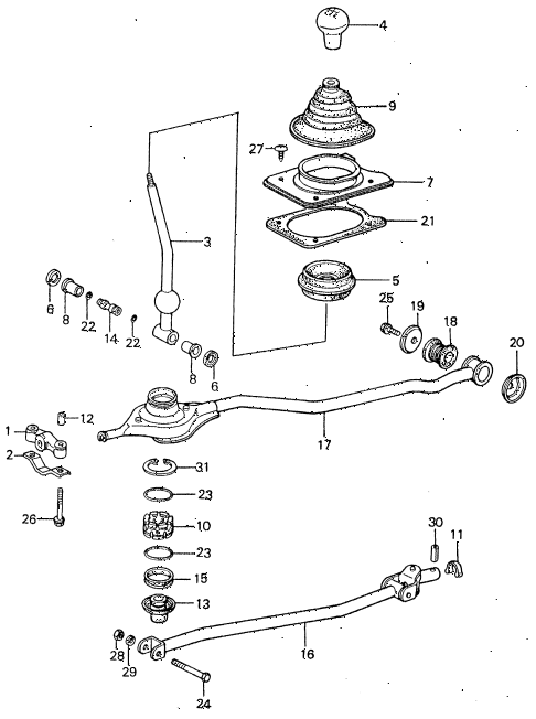 1982 civic **(1500) 4 DOOR 5MT SHIFT LEVER diagram 1982 civic **(1500) 4 DOOR 5MT SHIFT LEVER diagram