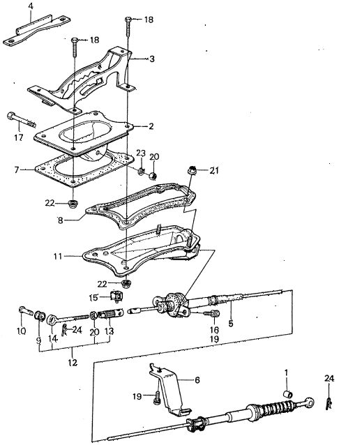 1982 civic **(1500) 4 DOOR HMT SELECT LEVER CONTROL diagram 1982 civic **(1500) 4 DOOR HMT SELECT LEVER CONTROL diagram