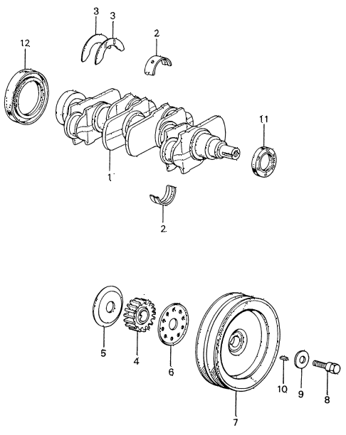1983 civic **(1500) 4 DOOR 5MT CRANKSHAFT diagram 1983 civic **(1500) 4 DOOR 5MT CRANKSHAFT diagram
