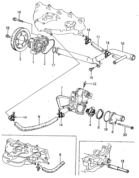 1981 civic **(1500) 4 DOOR 5MT WATER PUMP - THERMOSTAT ( 1981 civic **(1500) 4 DOOR 5MT WATER PUMP - THERMOSTAT (