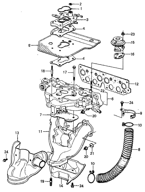 1983 civic **(1500) 4 DOOR 5MT CARBURETOR INSULATOR - MANIFOLD ( 1983 civic **(1500) 4 DOOR 5MT CARBURETOR INSULATOR - MANIFOLD (