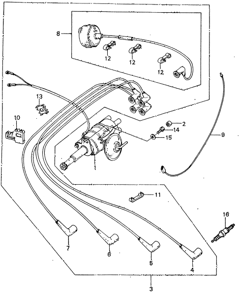 1983 civic **(1500) 4 DOOR HMT DISTRIBUTOR - SPARK PLUG diagram 1983 civic **(1500) 4 DOOR HMT DISTRIBUTOR - SPARK PLUG diagram