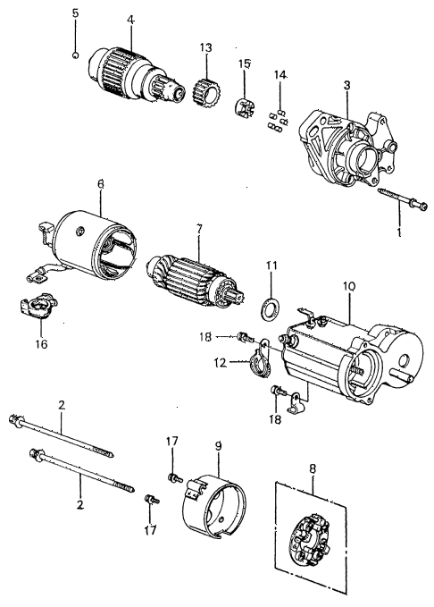 1983 civic **(1500) 4 DOOR HMT STARTER MOTOR COMPONENTS (DENSO) (KA/KH) diagram 1983 civic **(1500) 4 DOOR HMT STARTER MOTOR COMPONENTS (DENSO) (KA/KH) diagram