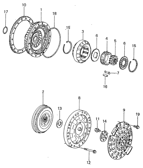 1983 civic **(1500) 4 DOOR HMT AT TORQUE CONVERTER diagram 1983 civic **(1500) 4 DOOR HMT AT TORQUE CONVERTER diagram