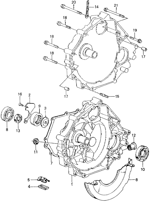 1983 civic **(1500) 4 DOOR 5MT MT CLUTCH HOUSING diagram 1983 civic **(1500) 4 DOOR 5MT MT CLUTCH HOUSING diagram