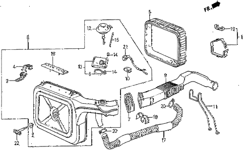 1987 prelude DX 2 DOOR 5MT AIR CLEANER (DX) diagram 1987 prelude DX 2 DOOR 5MT AIR CLEANER (DX) diagram