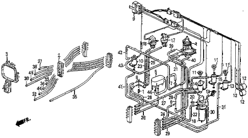 1983 prelude DX 2 DOOR 5MT NO. 1 TUBING (1) diagram 1983 prelude DX 2 DOOR 5MT NO. 1 TUBING (1) diagram