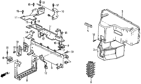 1986 prelude DX 2 DOOR 5MT NO. 1 CONTROL BOX COVER ( 1986 prelude DX 2 DOOR 5MT NO. 1 CONTROL BOX COVER (