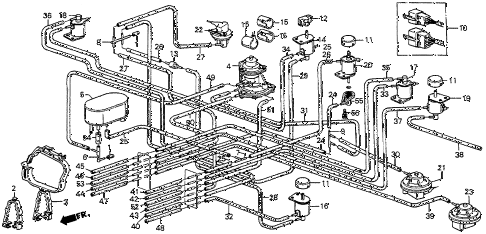1987 prelude DX 2 DOOR 5MT NO. 1 TUBING (2) diagram 1987 prelude DX 2 DOOR 5MT NO. 1 TUBING (2) diagram