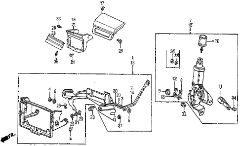 1983 prelude DX 2 DOOR 5MT HEADLIGHT RETRACT UNIT diagram 1983 prelude DX 2 DOOR 5MT HEADLIGHT RETRACT UNIT diagram