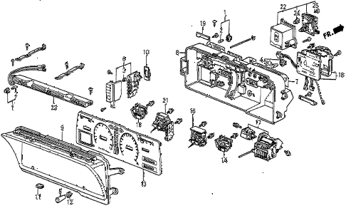 1985 prelude DX 2 DOOR 5MT METER COMPONENTS (DX) diagram 1985 prelude DX 2 DOOR 5MT METER COMPONENTS (DX) diagram