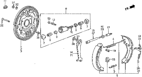 1983 prelude DX 2 DOOR 5MT REAR BRAKE SHOE diagram 1983 prelude DX 2 DOOR 5MT REAR BRAKE SHOE diagram