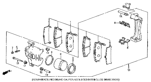 1985 prelude SI 2 DOOR 5MT FRONT BRAKE CALIPER (SI) diagram 1985 prelude SI 2 DOOR 5MT FRONT BRAKE CALIPER (SI) diagram