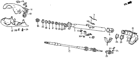 1983 prelude DX 2 DOOR 5MT STEERING COLUMN (1) diagram 1983 prelude DX 2 DOOR 5MT STEERING COLUMN (1) diagram
