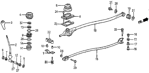 1986 prelude DX 2 DOOR 5MT SHIFT LEVER diagram 1986 prelude DX 2 DOOR 5MT SHIFT LEVER diagram