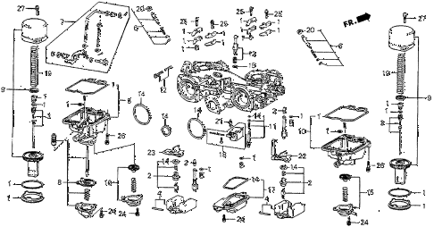 1983 prelude DX 2 DOOR 5MT CARBURETOR COMPONENTS ( 1983 prelude DX 2 DOOR 5MT CARBURETOR COMPONENTS (